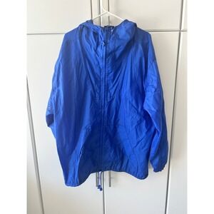 Sierra‎ Sport Royal Blue Ripstop Windbreaker Jacket Hooded Full Zip XL CP-97